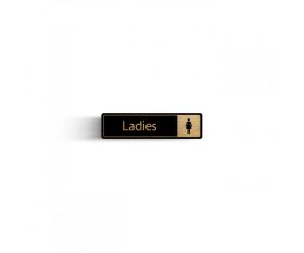 Ladies with Symbol Door Sign - Gold on black