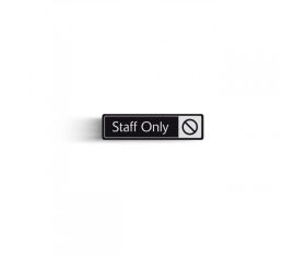 Staff Only with Symbol Door Sign White & Black 43x178mm
