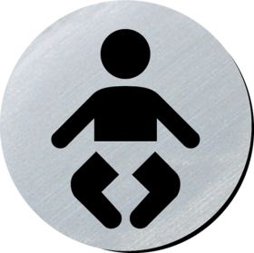 Baby changing symbol 75mm disc silver finish