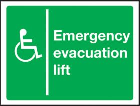 Disabled emergency evacuation lift. 300x400mm P/L