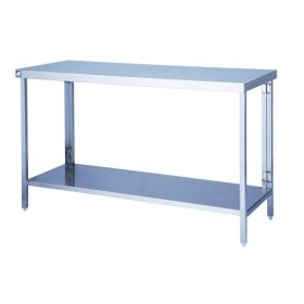 Parry FTAB - Stainless Steel Flatpack Table With Shelf - 500(W) x 650(D) x 900(H) mm