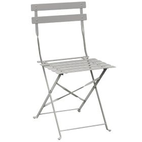 Bolero Pavement Style Steel Chairs Grey (Pack of 2)  GH551