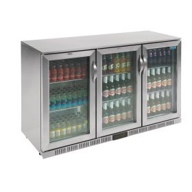 Polar GL009 Back Bar Cooler with Hinged Doors in Stainless Steel 330Ltr
