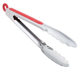 Tongs S/S Red Handle 23cm / 9"