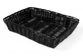 Rattan Basket Rect 28x40cm /16"x11" Black