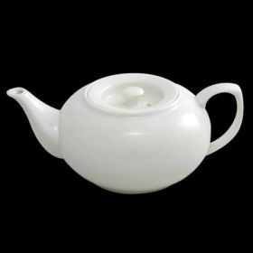 5 to 6 Cup White Ball Teapot Porcelain Stackable 950ml / 33oz - Orion C88138