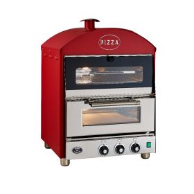 King Edward PK1W Pizza King Oven - Single Deck With Warmer - Red