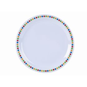 Genware Melamine 9" Plate- Coloured Circles - Pack of 12
