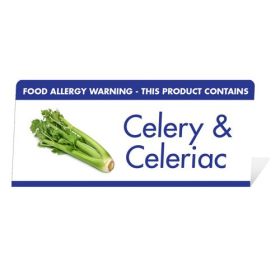 Allergen Warning Buffet Tent Notice "This Product Contains Celery & Celeriac" BT0016