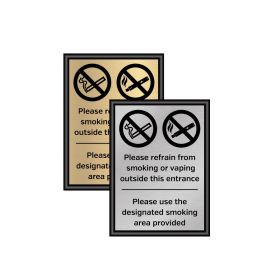 Please Refrain From Smoking or Vaping Notice - A4 Framed