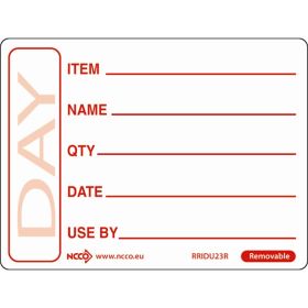 50 X 65mm Removable Red Use By Label (500) - Genware