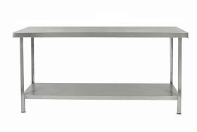 Parry FTAB - Stainless Steel Flatpack Table With Shelf - 1300(W) x 700(D) x 900(H) mm