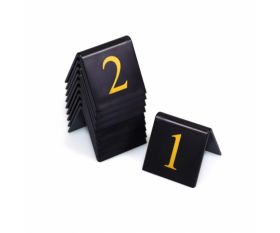 Black & Gold Restaurant / Pub / Cafe Table Numbers - 50x50mm - Set of 10 - Pick your numbers