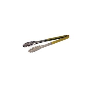 Genware Colour Coded Stainless Steel  Tong 23cm Yellow