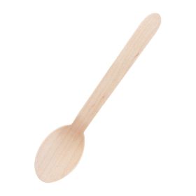 Biodegradable Disposable Wooden Dessert Spoons 166mm - Pk 100