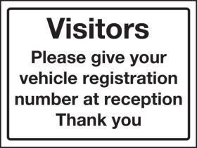 Visitors sign in at reception. 300x400mm P/M