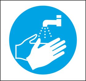 Wash hands symbol. 100x100mm. S/A