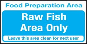Food prep area . Raw fish area only. 100x200mm S/A