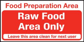 Food Prep Raw Food Area Only. 100x200mm S/A