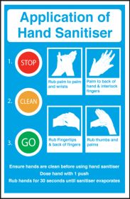 Application of Hand Sanitiser. 200x300mm S/A