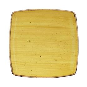 Churchill Stonecast Deep Square Plate Mustard Seed Yellow 260mm - DF793 - pk 6