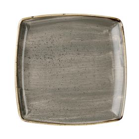 Churchill Stonecast Deep Square Plate Peppercorn Grey 260mm - DK563 - pk 6
