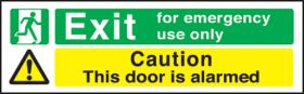 Emergency exit only door alarmed 150x450mm P/L