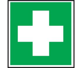 First Aid Symbol Sign 100x100mm Self Adhesive