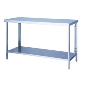 Parry FTAB - Stainless Steel Flatpack Table With Shelf - 1200(W) x 600(D) x 900(H) mm