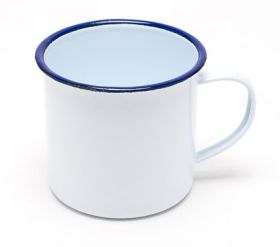 Enamel Mug Blue & White 8cm Diameter