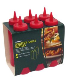 Sauce Bottle Red 8oz Pack 6