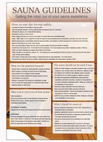 Sauna guidelines Spa & Fitness Notice. 400x275mm E/R