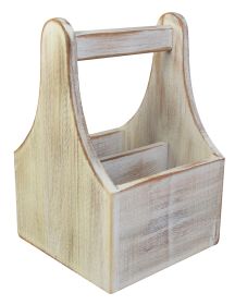 White Washed Wooden Table Caddy - NAT-CDW