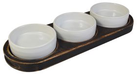 Black Washed Wooden Dips Tray NAT-DTB