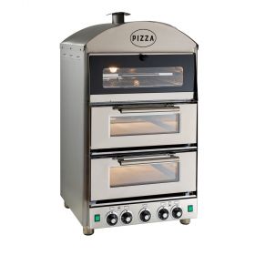 King Edward PK2W-SS Pizza King Oven - Double Deck With Warmer - Stainless Steel