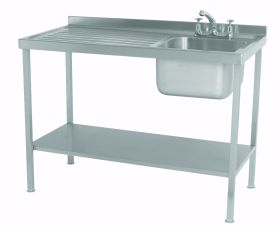 Parry Single Bowl Left Hand Drainer Sink - Stainless Steel L1000 x W600 x W900 - SINK1060L