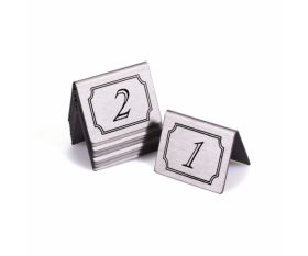 Stainless Steel Restaurant / Pub / Cafe Table Numbers - 50x50mm - Set of 10 - Pick your numbers
