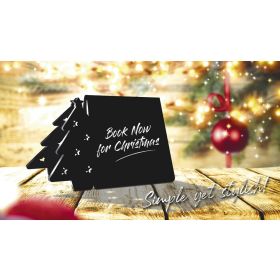 Festive Xmas Tree Counter Top Tent Message Board 148 x 150 x 100mm