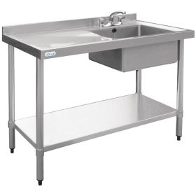 Vogue Stainless Steel Sink Left Hand Drainer 1000x600mm - DY821