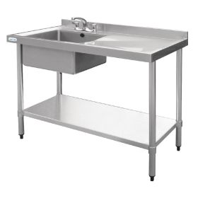 Vogue Stainless Steel Sink Right Hand Drainer 1200x600mm - U904