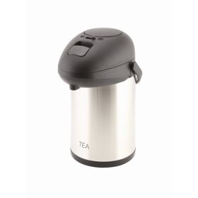 Tea Inscribed Stainless Steel Vacuum Pump Pot 2.5L - Genware