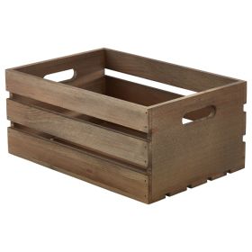 Wooden Crate Dark Rustic Finish 34X23X15cm - Genware