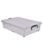 Storage Box 40L W/ Clip Handles On Wheels - Genware