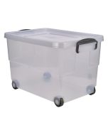 Storage Box 60L W/ Clip Handles On Wheels - Genware