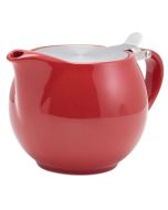 GenWare Porcelain Red Teapot with St/St Lid & Infuser 50cl/17.6oz