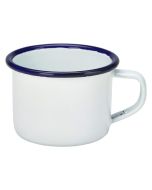 Enamel Mug White With Blue Rim 12cl/4.2oz - Genware