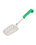 Genware Plastic Handle Slotted Turner Green