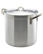 17 Ltr Aluminium Deep Stockpot & Lid - Genware 709-28