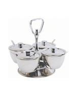 Stainless Steel Revolving Relish Server 4-Way (66277) - Genware