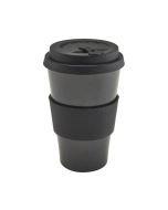 Black Reusable Bamboo Fibre Coffee Cup 45cl/15.75oz